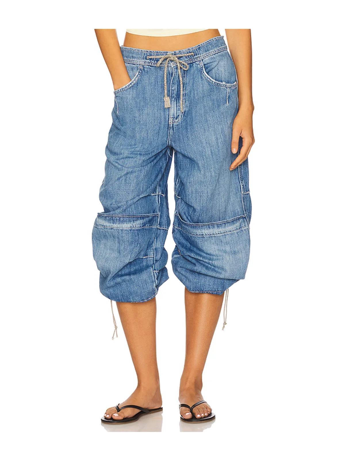 Free People LOGAN ドローストリング付カーゴジーンズ - 画像2