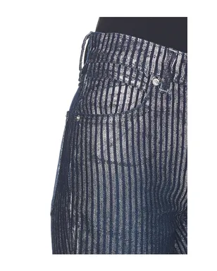 Free People WEST COAST メタリックフレア - Blue,Metallic Silver. - サムネイル6