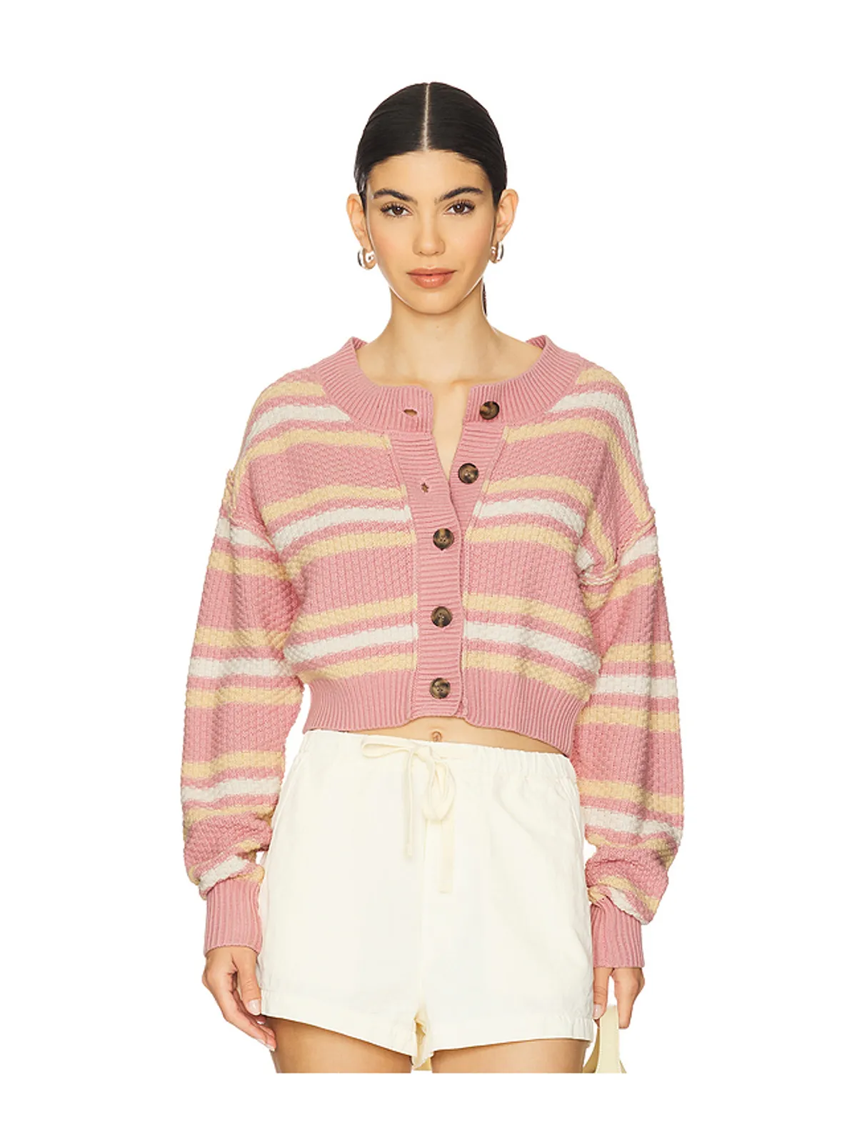 Free People LILA ストライプカーディガン - 画像1
