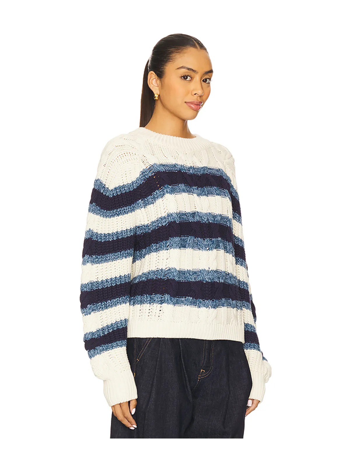 Free People FRANKIE ケーブルストライププルオーバー - 画像2