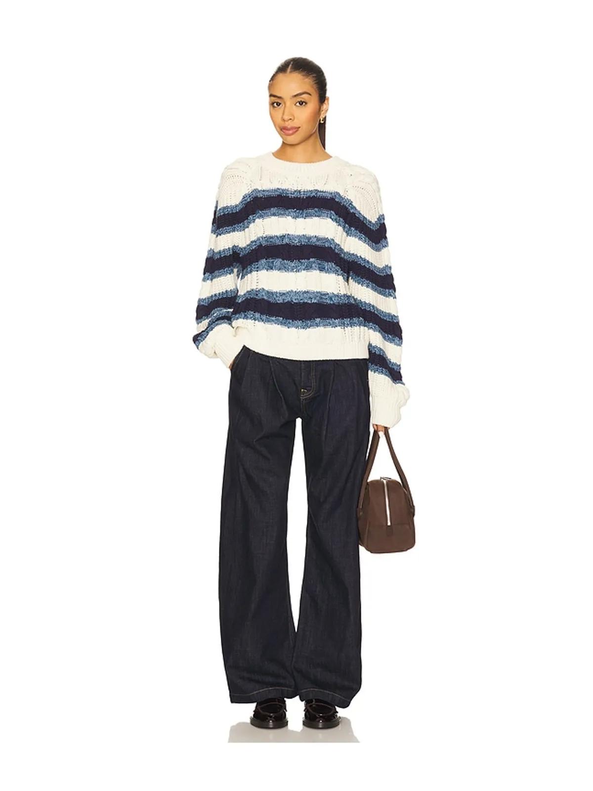 Free People FRANKIE ケーブルストライププルオーバー - 画像4