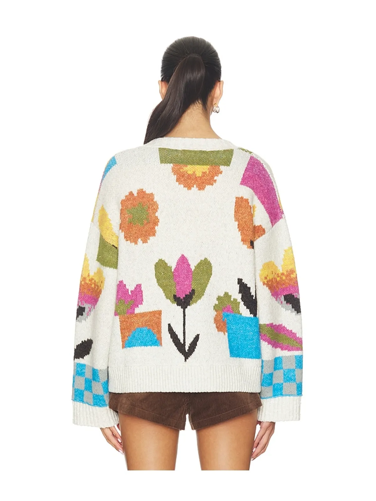 Free People TULIP WHIRL カーディガン - Ivory,Pink. - 画像3