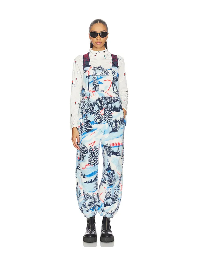 Free People Free People PRINTED HIT THE SLOPES SALOPETTE ジャンプスーツ - Blue,White.の商品画像