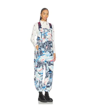 Free People PRINTED HIT THE SLOPES SALOPETTE ジャンプスーツ - Blue,White. - サムネイル2
