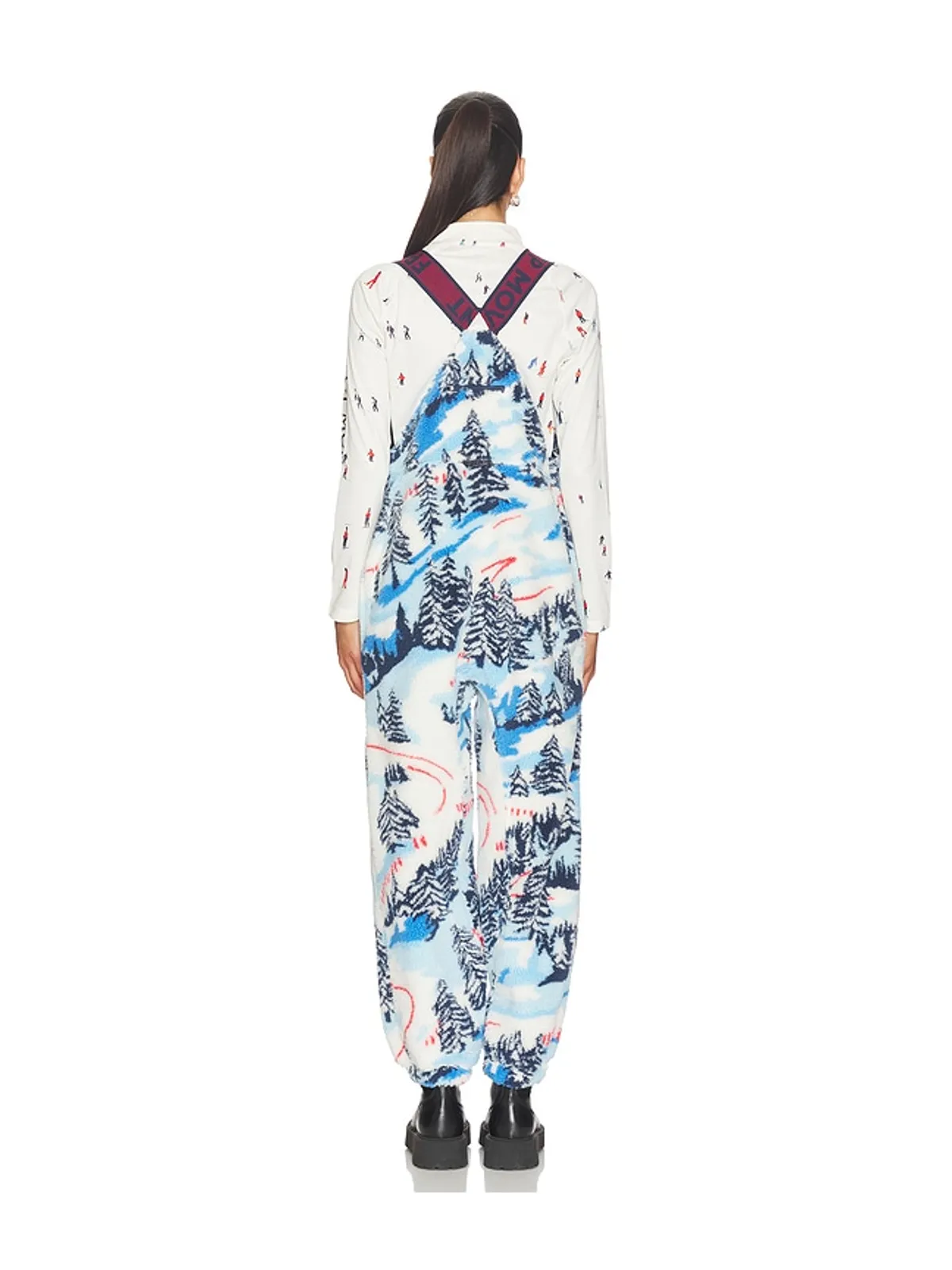 Free People PRINTED HIT THE SLOPES SALOPETTE ジャンプスーツ - Blue,White. - 画像3
