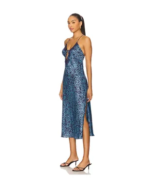 Free People SOMEONE LIKE YOU ミディスリットドレス - Blue,Navy. - サムネイル2
