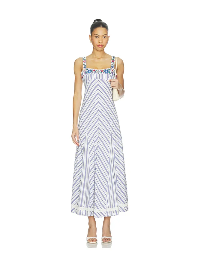Free People Free People FREE PEOPLE HAVENWOOD マキシドレス - White,Blue.の商品画像