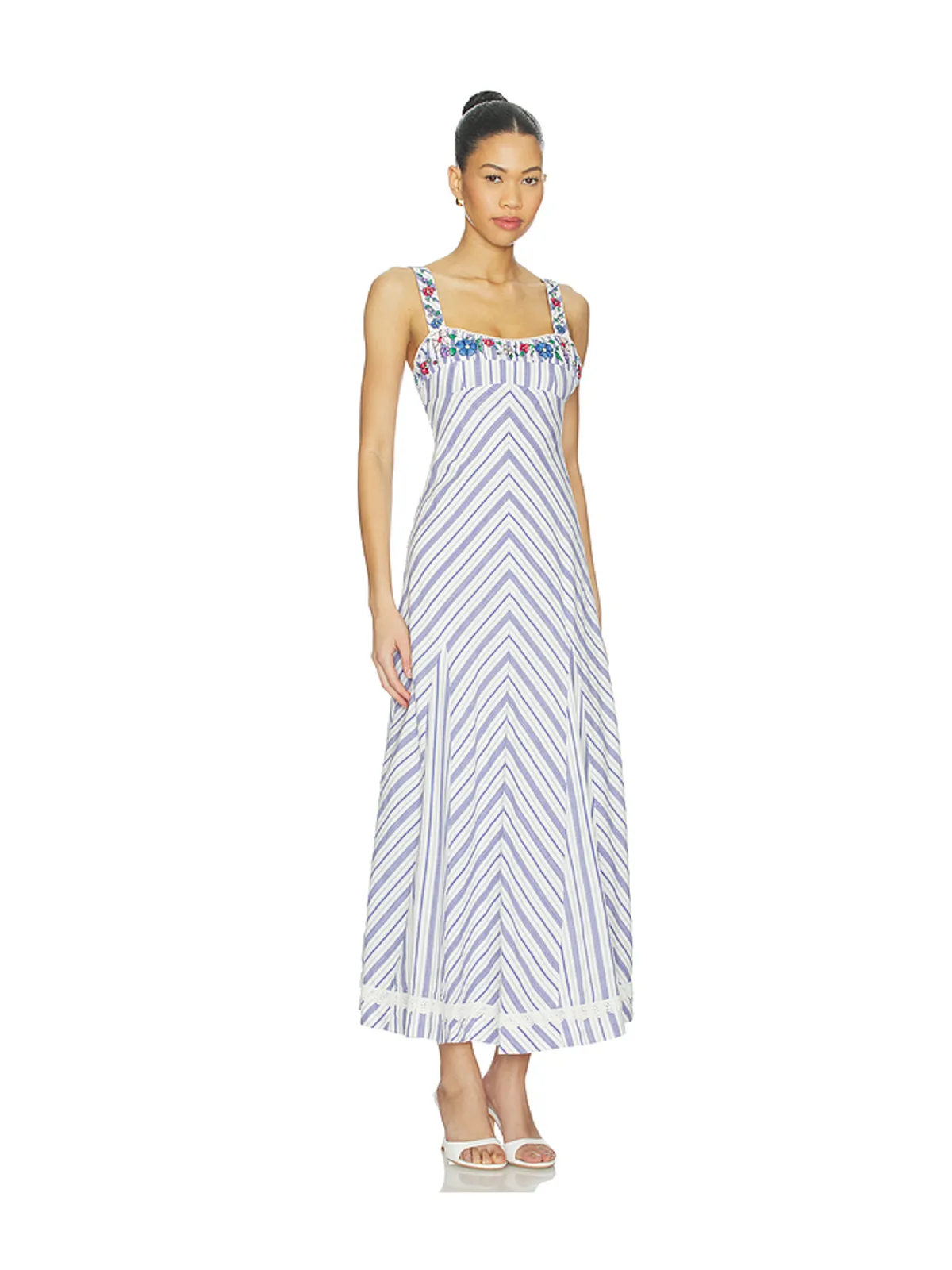 Free People FREE PEOPLE HAVENWOOD マキシドレス - White,Blue. - 画像2