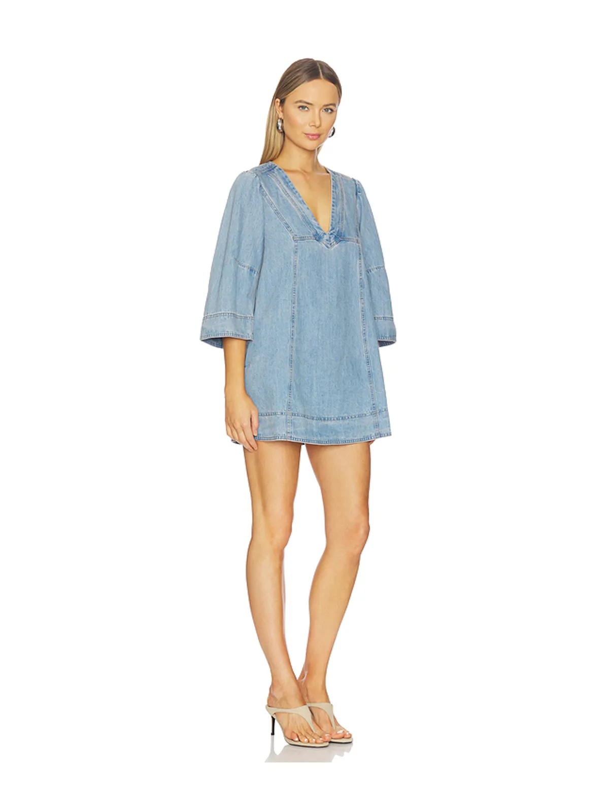 Free People FREE PEOPLE GOLDIE バルーンスリーブドレス - 画像2