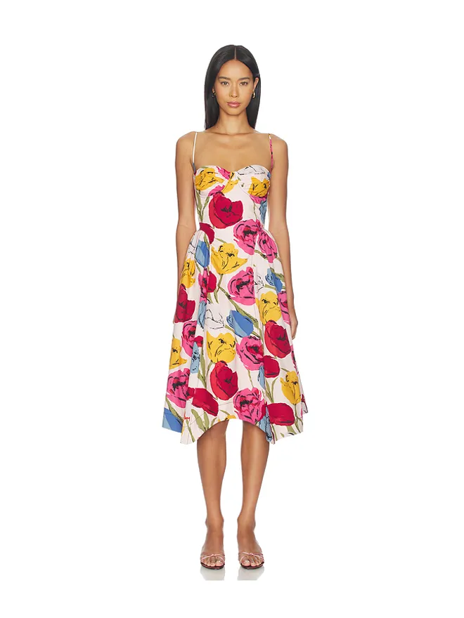 Free People Free People CHERISH ミディ丈ドレス - Pink,Blue.の商品画像