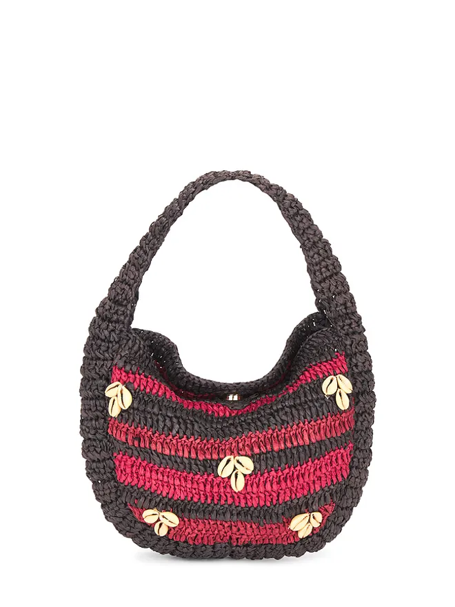 Free People Free People BELIZE SHELL トップハンドルバッグ - Black,Red.の商品画像