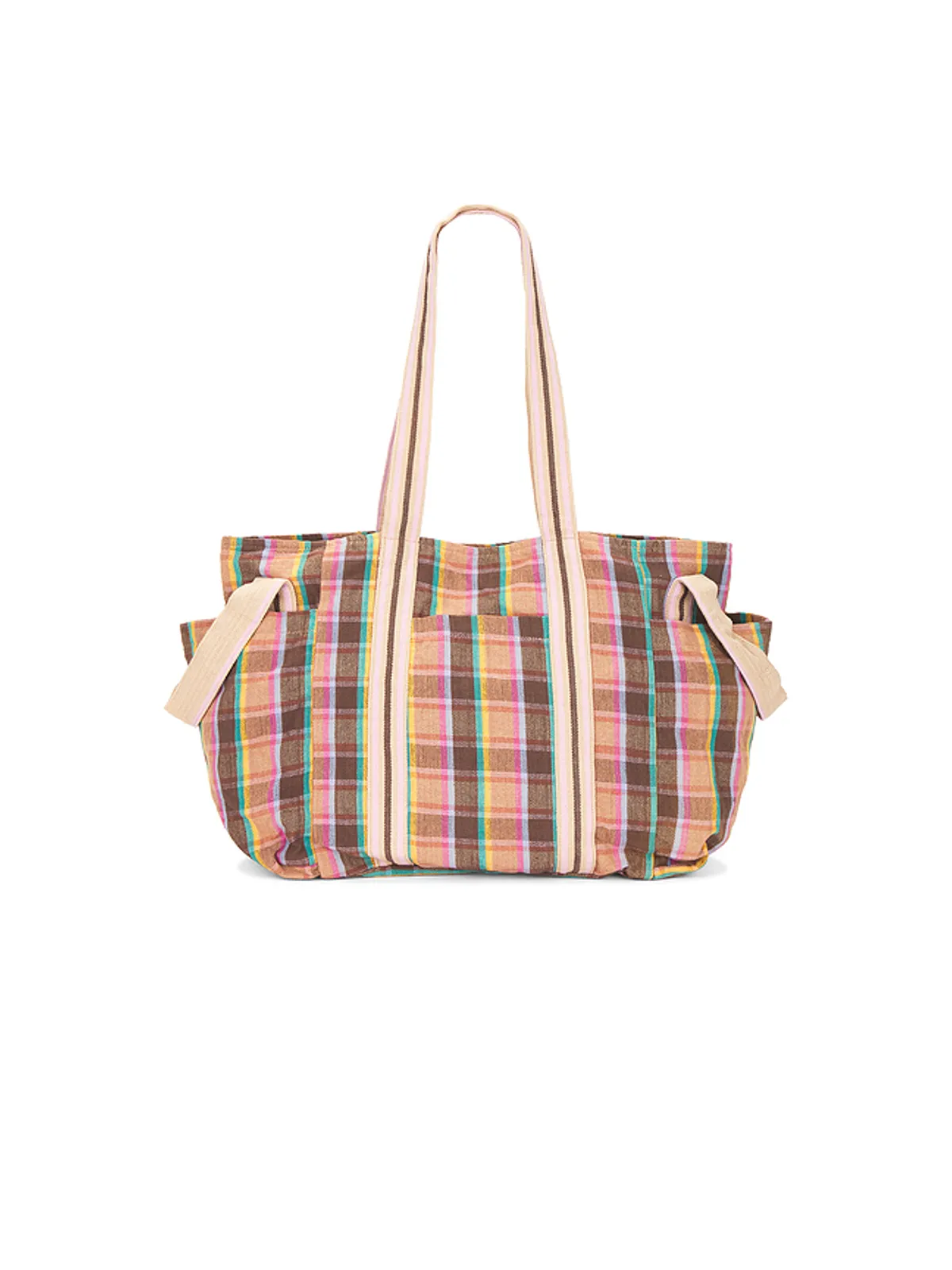 Free People Oksana Multi Print Tote Bag - Brown,Pink. - 画像1