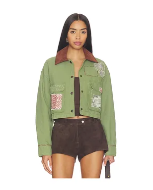 Free People MARTHA ワークウェアアップリケジャケット - サムネイル1