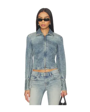Free People SAMMY ジップデニムジャケット - サムネイル1