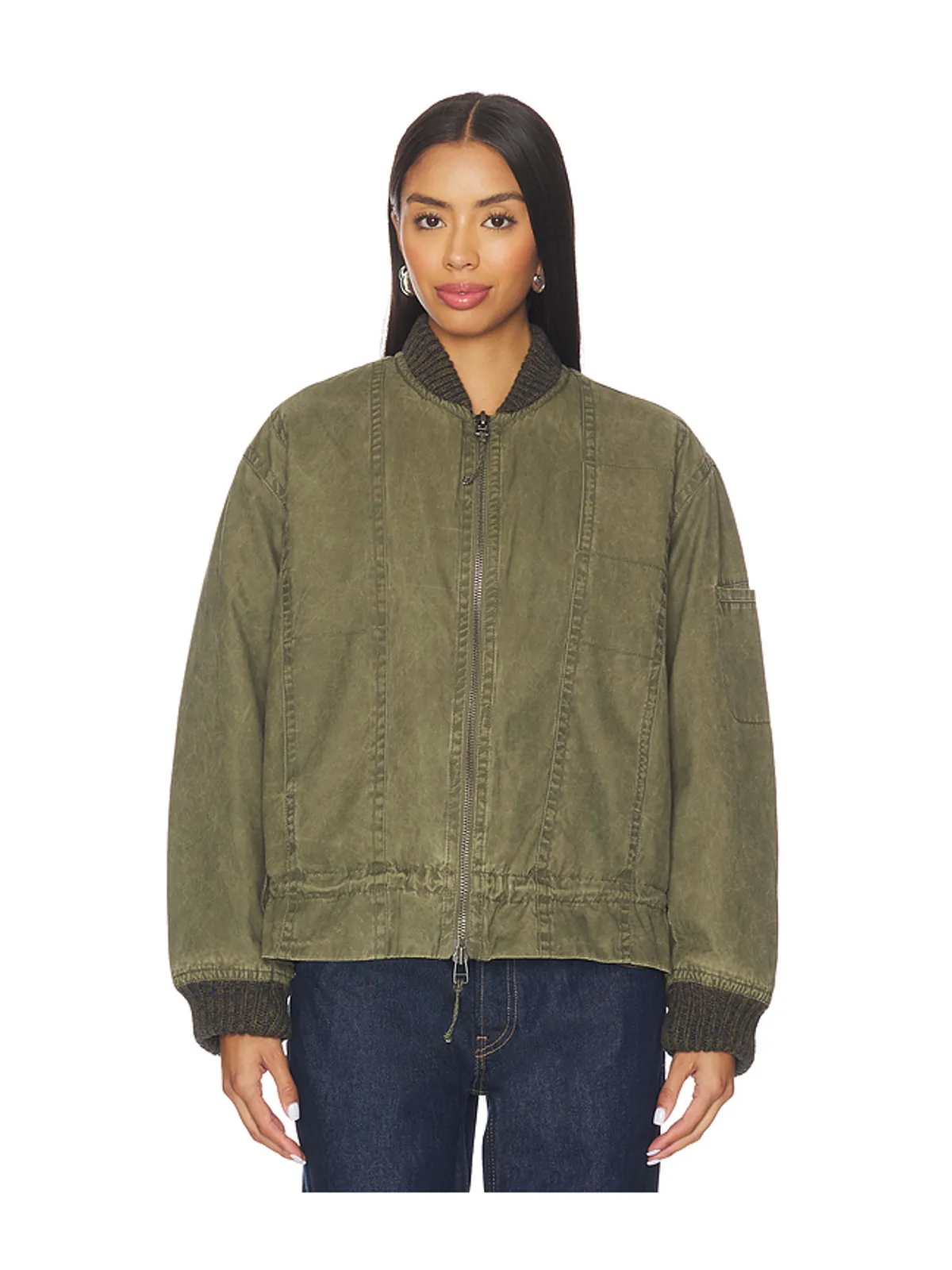 Free People JAX ウォッシュドボンバージャケット - 画像2