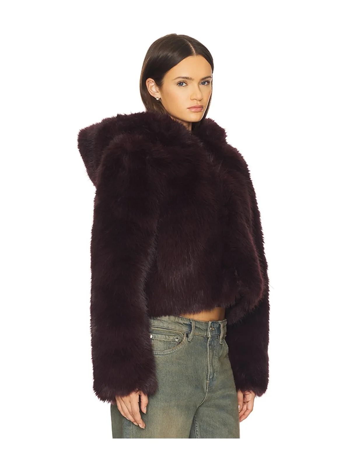 Free People LOUDER PLEASE フェイクファージャケット - 画像3
