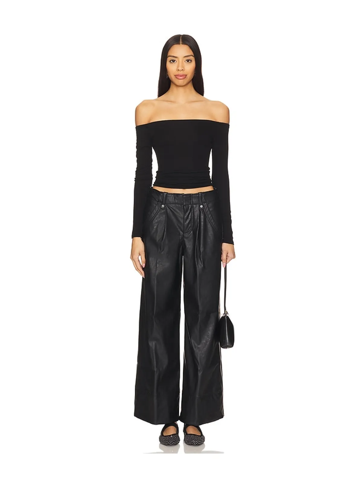 Free People FREE PEOPLE AFTON フェイクレザートラウザー - 画像5