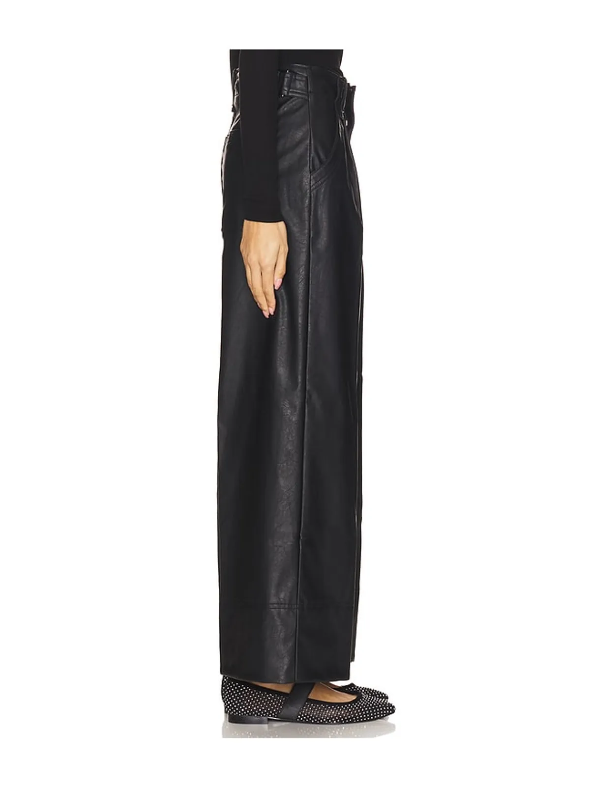 Free People FREE PEOPLE AFTON フェイクレザートラウザー - 画像3