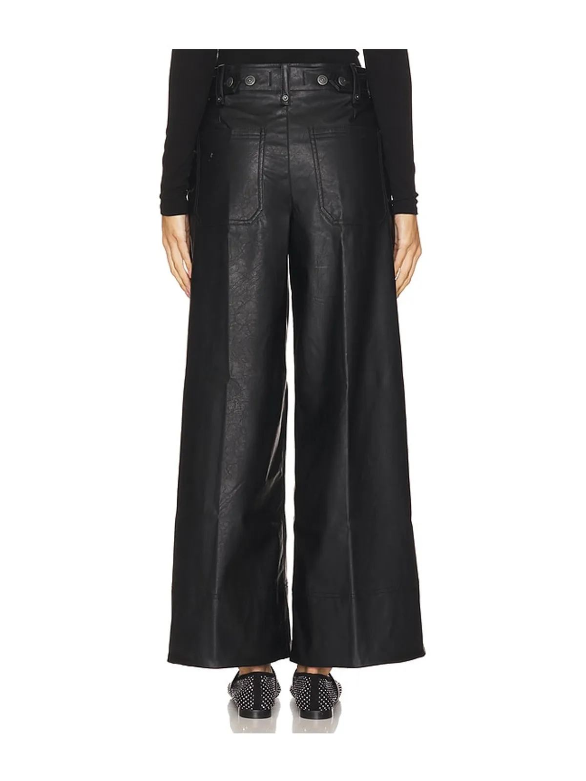 Free People FREE PEOPLE AFTON フェイクレザートラウザー - 画像4