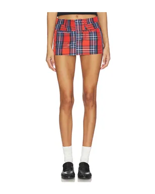 Free People MILLE-FLEURS マイクロスカート - Tangerine,Blue. - サムネイル1