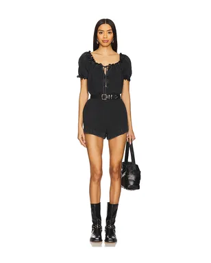 Free People WE THE FREE DAISY デニムベビードールロンパー - サムネイル1