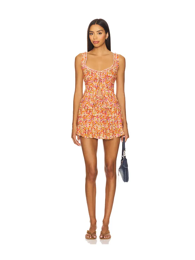 Free People Free People ELLIA プリント入りセット - Orange,Coral.の商品画像