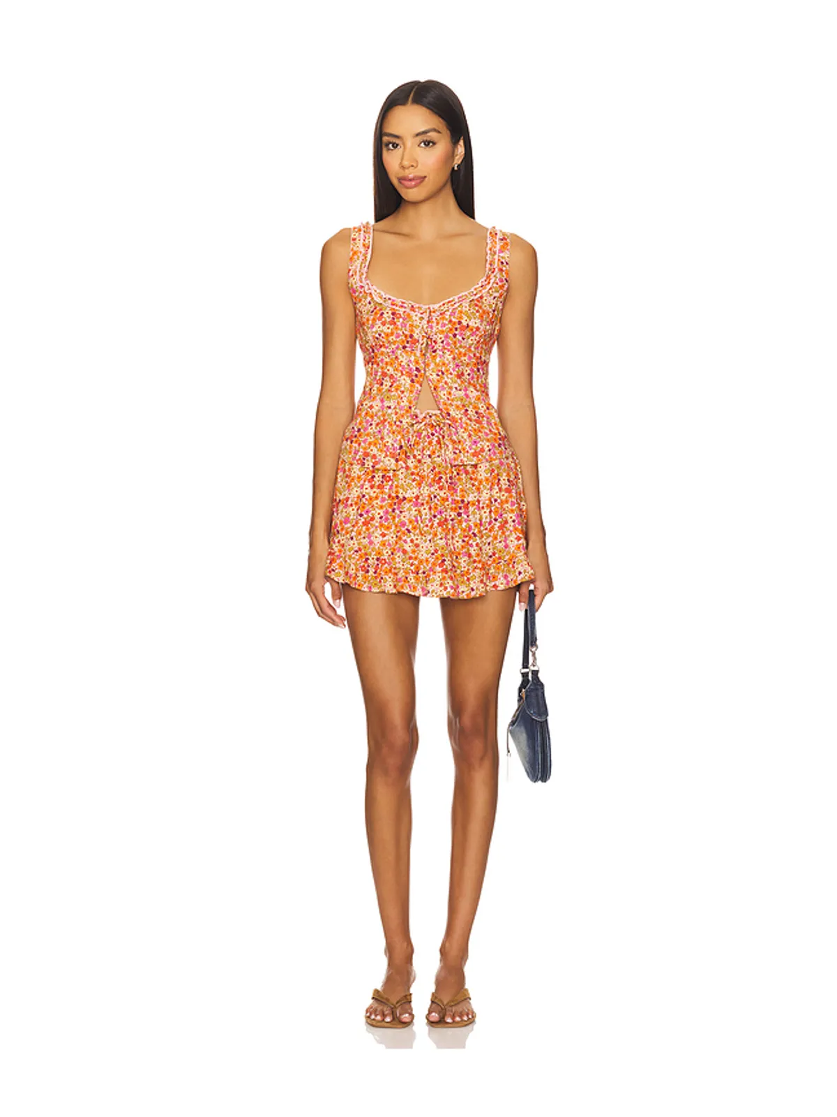 Free People ELLIA プリント入りセット - Orange,Coral. - 画像1