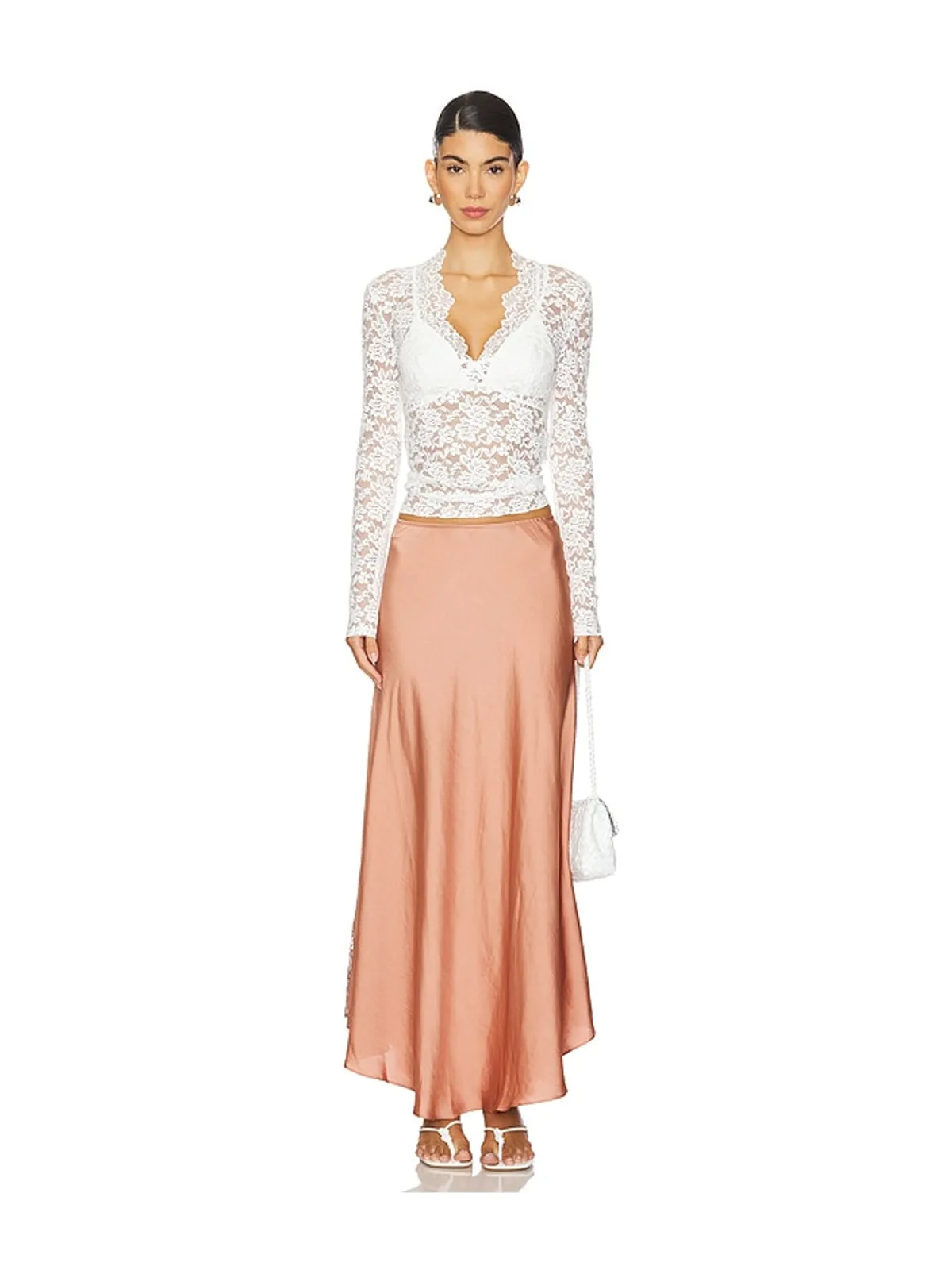 Free People INTIMATELY FP ALL DAY LONG レース長袖トップ - 画像4