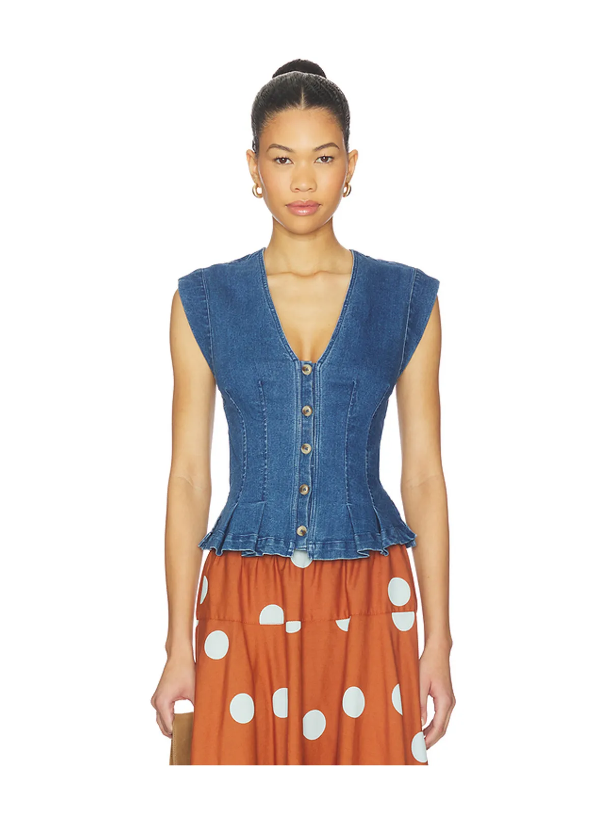 Free People DYLAN デニムベスト - 画像1