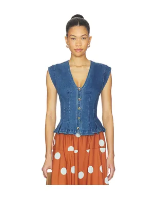 Free People DYLAN デニムベスト - サムネイル1