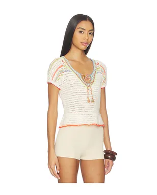 Free People FREE PEOPLE FRIENDSHIP プルオーバー - Ivory,Orange. - サムネイル2