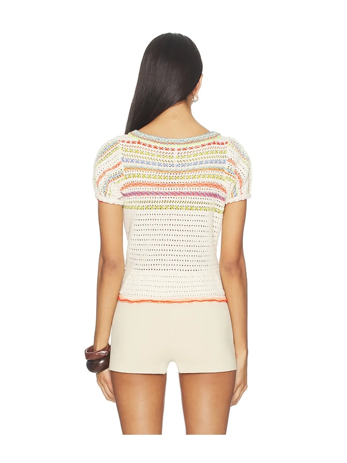 Free People FREE PEOPLE FRIENDSHIP プルオーバー - Ivory,Orange. - 画像3