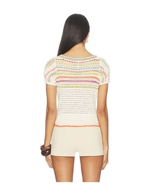 Free People FREE PEOPLE FRIENDSHIP プルオーバー - Ivory,Orange. - サムネイル3