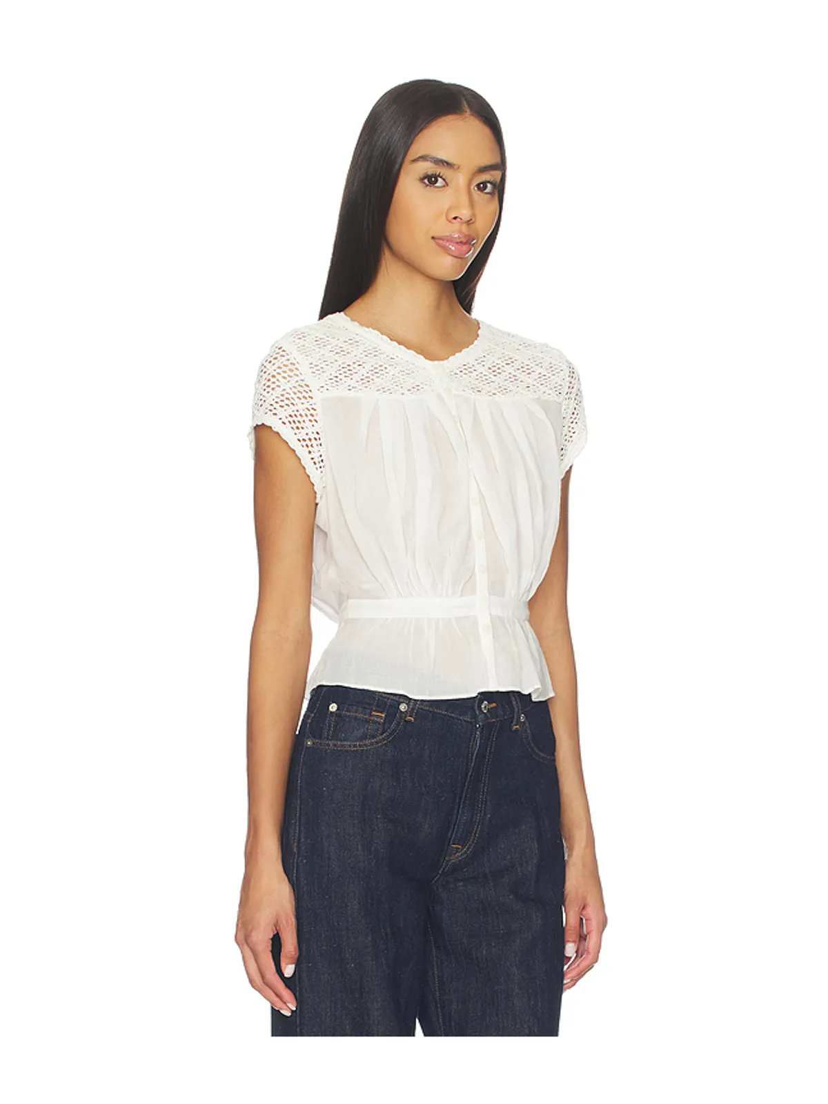 Free People FREE PEOPLE GLIMMER 刺繍入りトップ - 画像2
