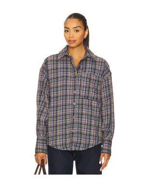 Free People ASHLEY プレイドシャツ - Blue,Black. - サムネイル2