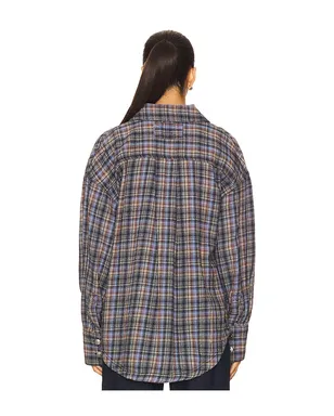 Free People ASHLEY プレイドシャツ - Blue,Black. - サムネイル4