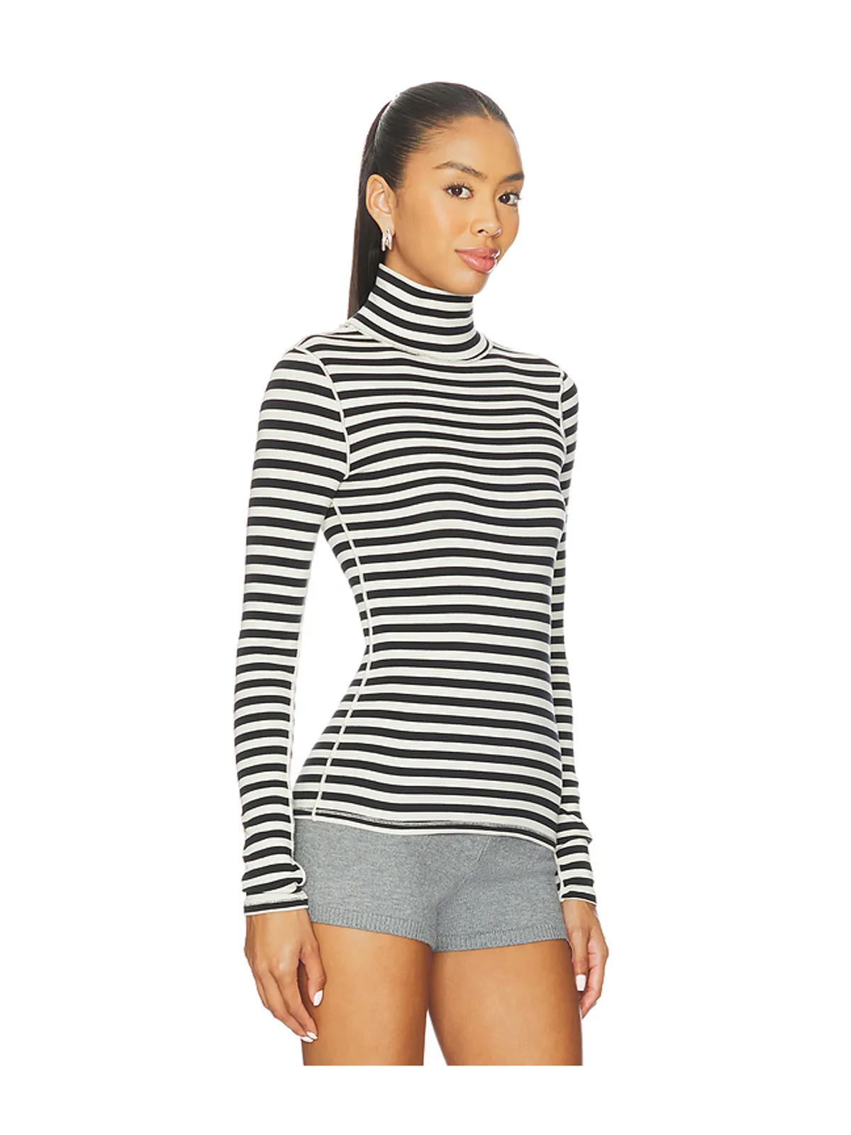 Free People GOOD GOOD TURTLE ストライプトップ - Black,White. - 画像2