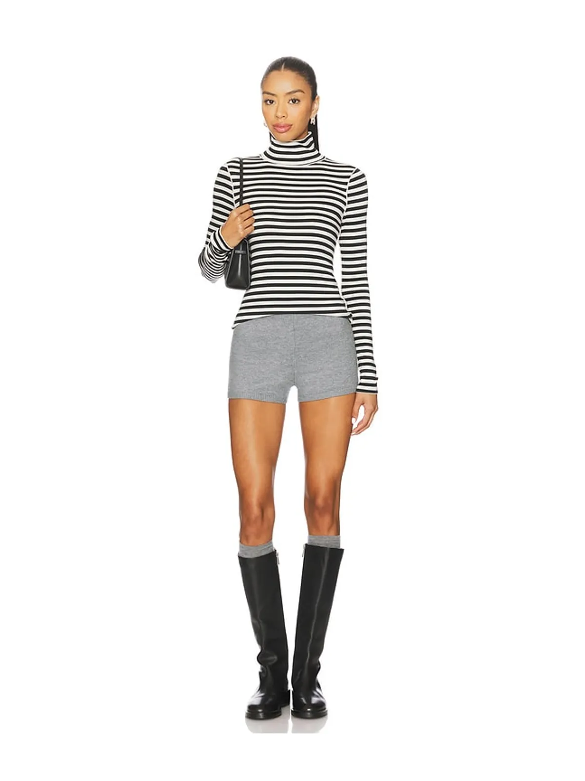 Free People GOOD GOOD TURTLE ストライプトップ - Black,White. - 画像4