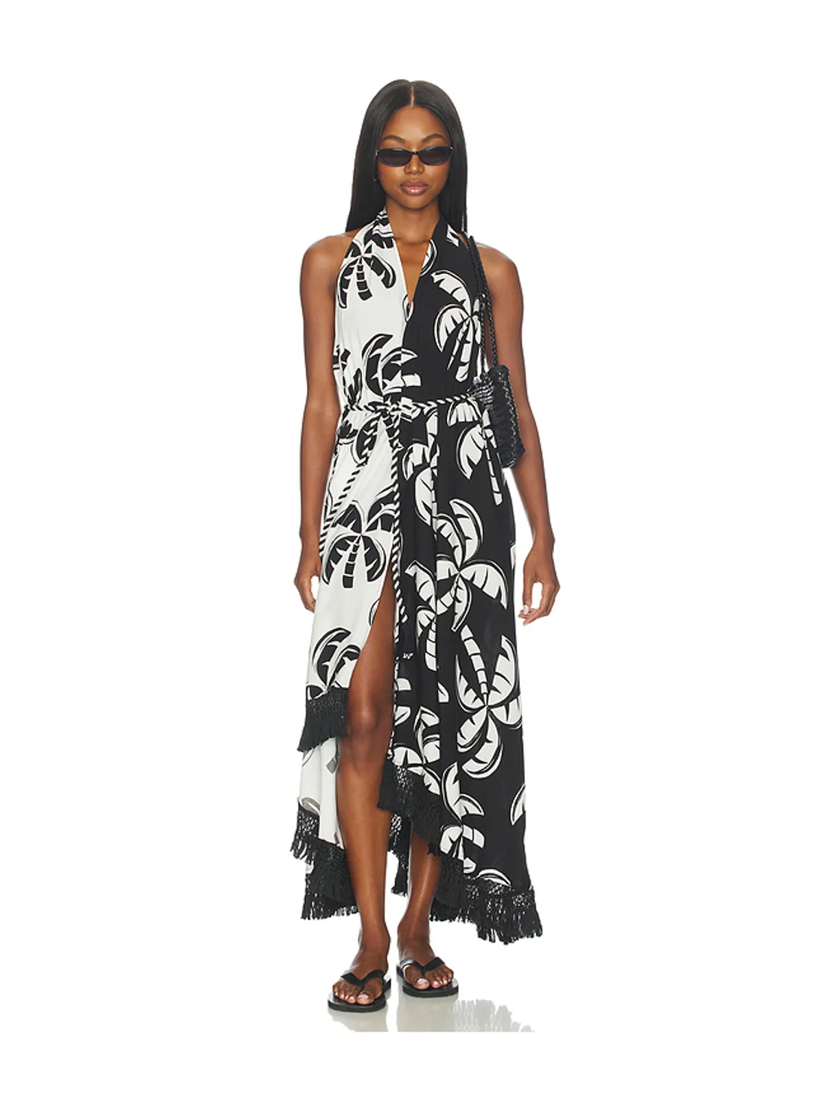 FARM Rio GRAPHIC PALMS ドレス - Black,White. - 画像1