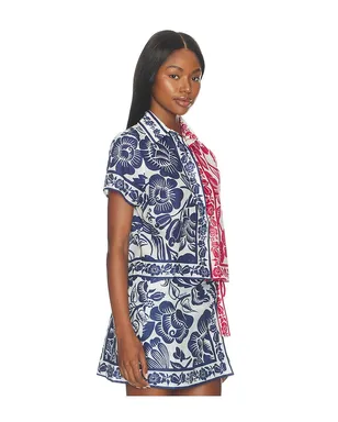 FARM Rio CASHEW AND BIRDS シャツ - Blue,Red. - サムネイル3