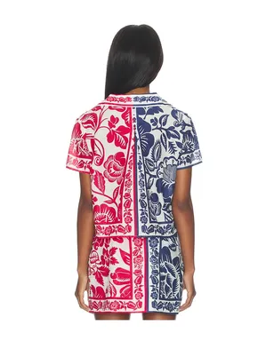 FARM Rio CASHEW AND BIRDS シャツ - Blue,Red. - サムネイル5