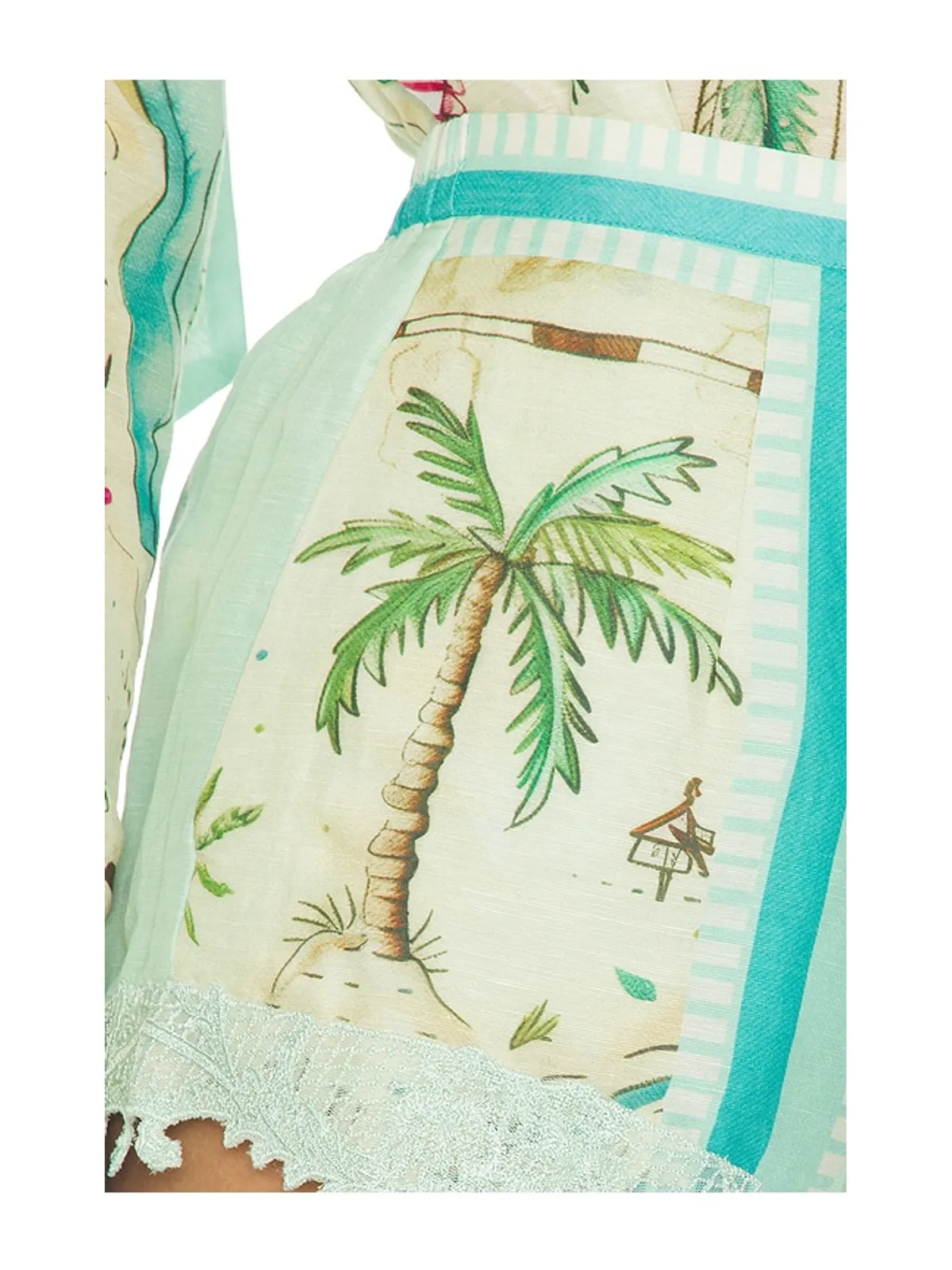 Falguni Shane Peacock PEACOCK TROPICAL GLIMPSE ショートパンツ - Mint,Blue. - 画像6