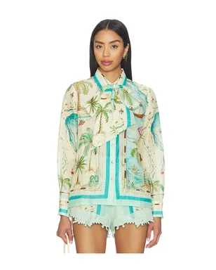 Falguni Shane Peacock PEACOCK SHORT AND BLOUSE ブラウス - Mint,Blue. - サムネイル2