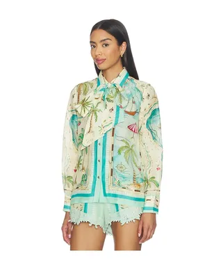 Falguni Shane Peacock PEACOCK SHORT AND BLOUSE ブラウス - Mint,Blue. - サムネイル4