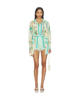 Falguni Shane Peacock PEACOCK SHORT AND BLOUSE ブラウス - Mint,Blue. - サムネイル6