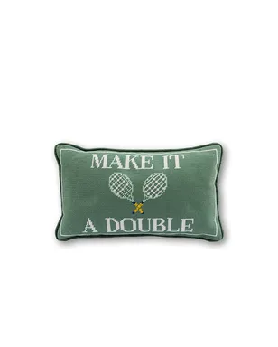 Furbish Studio MAKE IT A DOUBLE NEEDLEPOINT PILLOW ダブルニードルポイントピロー - サムネイル1