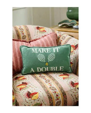 Furbish Studio MAKE IT A DOUBLE NEEDLEPOINT PILLOW ダブルニードルポイントピロー - サムネイル3