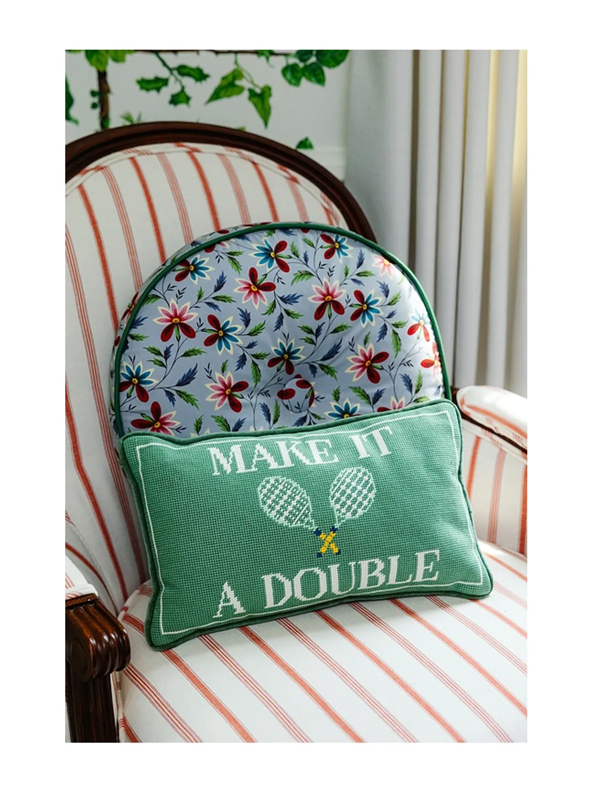 Furbish Studio MAKE IT A DOUBLE NEEDLEPOINT PILLOW ダブルニードルポイントピロー - 画像4