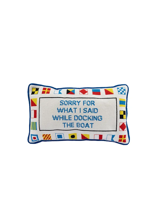Furbish Studio Furbish Studio Docking The Boat Needlepoint Pillowの商品画像