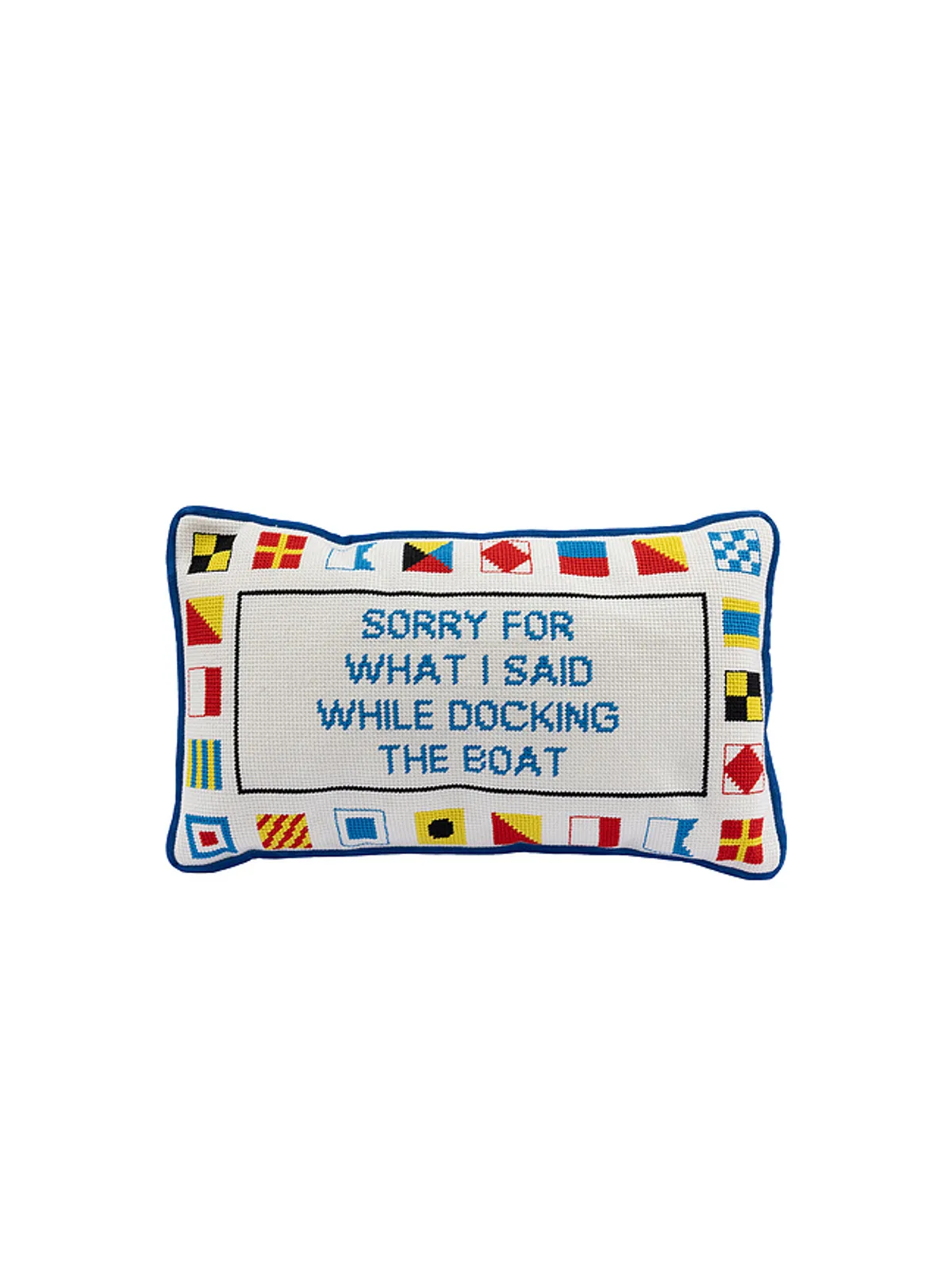 Furbish Studio Docking The Boat Needlepoint Pillow - 画像1